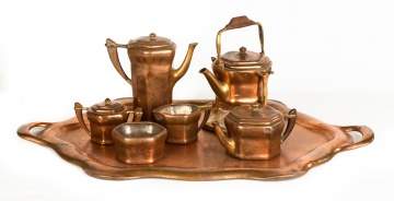 Unusual Tiffany Studios, NY Art Nouveau Tea Set